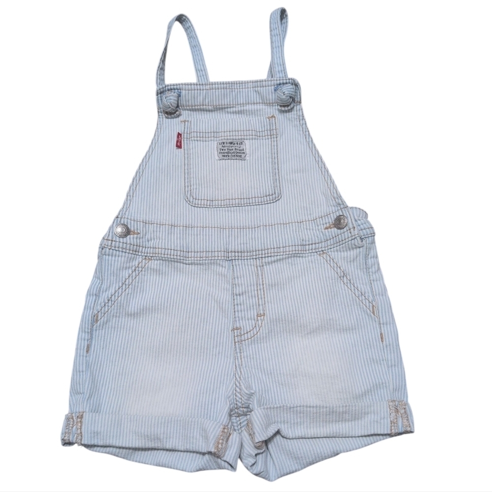 Levi's Shortalls‎ Overalls Toddler Girl Size 4T Train Conductor Stripes